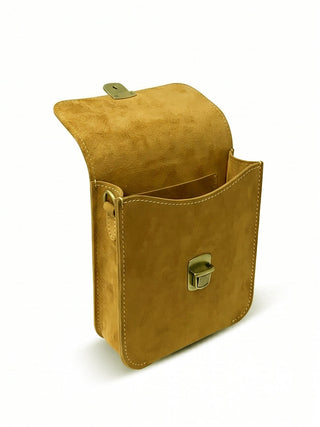 Pull Up Leather Cross Body Bag Camel
