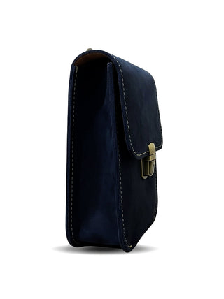 Leather Cross Body Bag Nubuck Black