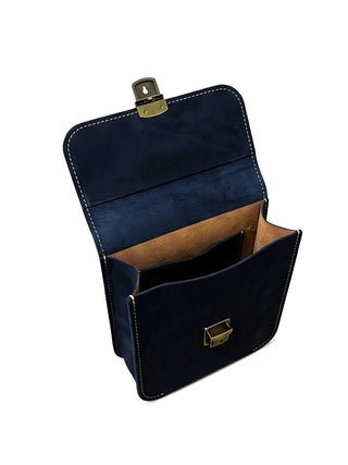 Leather Cross Body Bag Nubuck Black