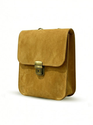 Pull Up Leather Cross Body Bag Camel